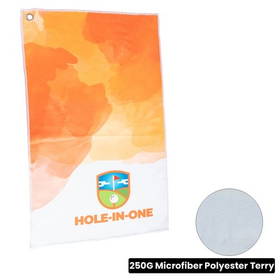 Sublimation Microfiber Terry Caddy Towel with Carabiner - 12" x 20"