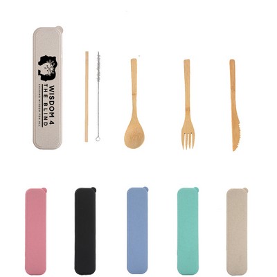 Wheat Straw & Bamboo Cutlery Set (5PCS)