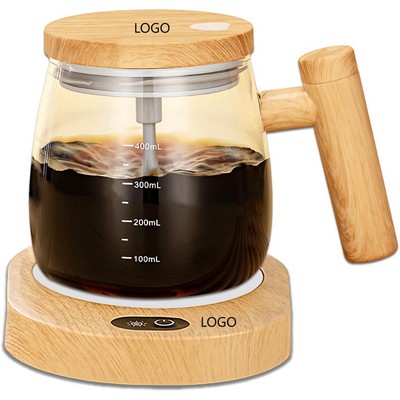 High Borosilicate Mixer With Constant Temperature Coaster,Self Stirring Coffee Mug,Glass Mixing Cup