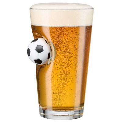 Soccer Ball Embedded Pint Glass