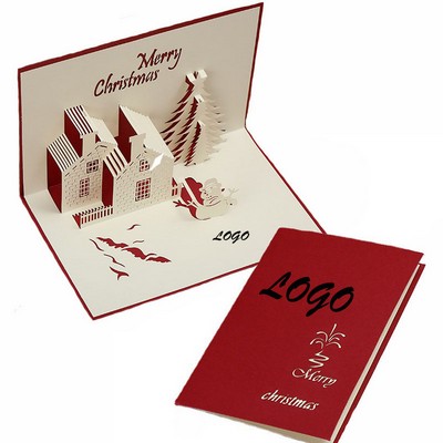 3D Christmas Custom Greeting Cards With Envelope