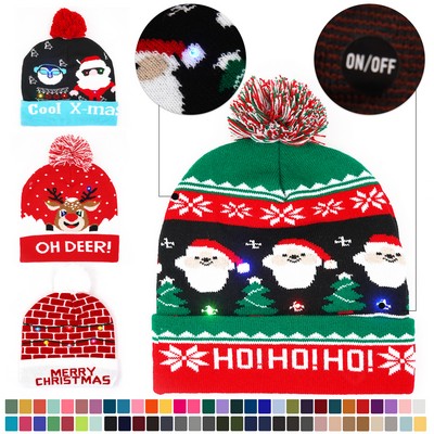 LED Christmas Knitted Hat