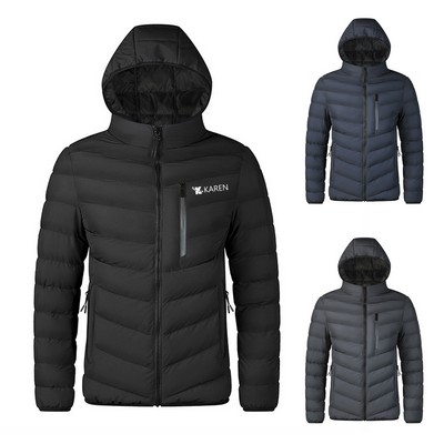 Men's Black Heated Down Jacket