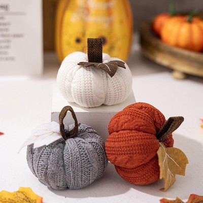 Pumpkin Knit Pendant Thanksgiving Ornament