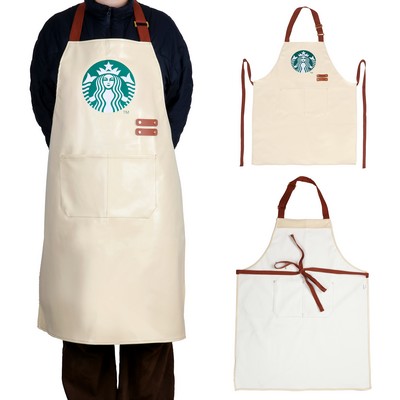 Full Color Heat Transfer Premium Water and Oil Repellent PU Leather Apron