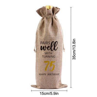 Burlap Wine Bag With Drawstring