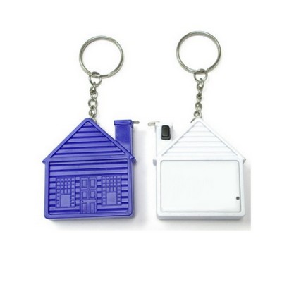 House-Shaped Keychain Tape Measure with Stopper