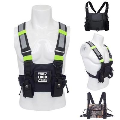 Adjustable Reflective Chest Rig Bag for Safety