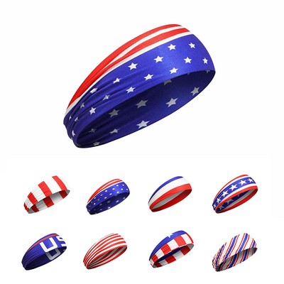 Wide USA Flag Headband