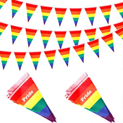 Rainbow Triangle String Flag 25pcs Set