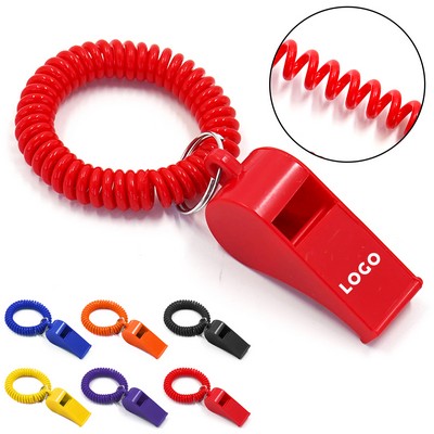 Colorful Outdoor Sports Spring Bracelet Whistle With Customizable Logo