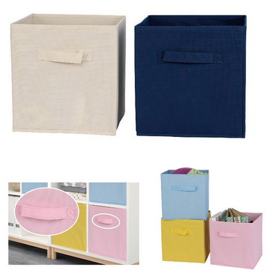 11" Custom Non-Woven Fabric Closet Organizer Foldable Storage Cube w/Double Handles MOQ100PCS