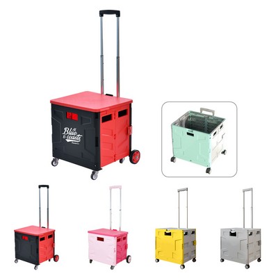 Folding Rolling Crate Handcart