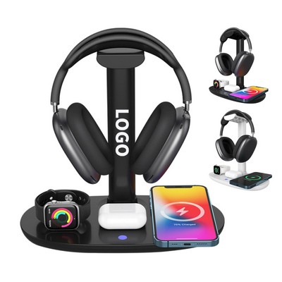 4 In 1 Wireless Charger with Headphone Stand