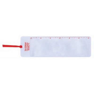 Plastic Ruler Magnifier w/Ribbon (7.3"x2.5")