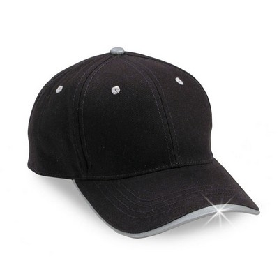 6 Panel Heavy Brushed Cotton Twill Cap W/ Reflective Tape Wave