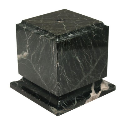 Black Zebra Cube Marble Base w/Counter Sunk Hole (4¼"x4"x4¼")