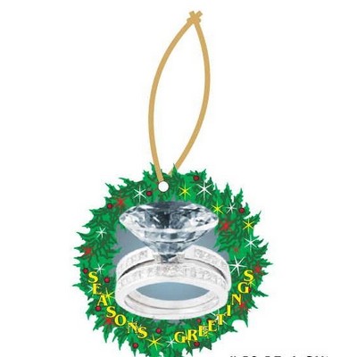 Diamond Ring Executive Wreath Ornament w/ Mirrored Back (4 Square Inch)