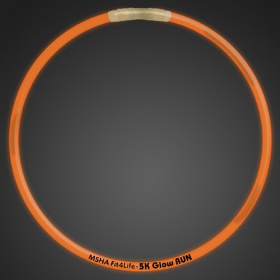 Promotional 22" Premium Orange Glow Necklace - Domestic Print