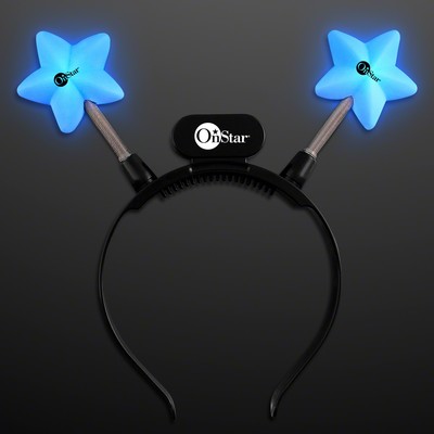 Light Up Blue Star Head Boppers - BLANK