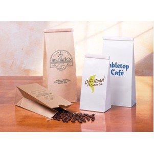 Tin Tie Coffee Bag w/ Window (3 3/8"x2 1/2"x7 3/4")