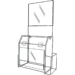 Non-Locking Ballot/ Suggestion Box W/ Ad Holder