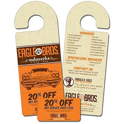 Plastic Door Hanger - 4x10.5 Round Handle with Tear-Off Portion on bottom