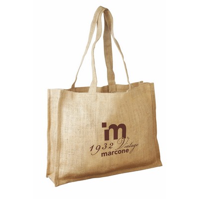 Unlaminated Jute Shopping Bag with Self Handles