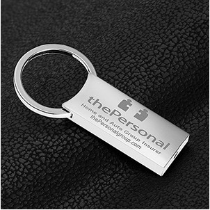 "Geneva" Laser Engraved Metal Key Holder (Overseas)