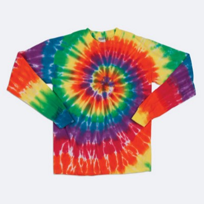 Dyenomite Youth Michelangelo Rainbow Spiral Long Sleeve Tee Shirt