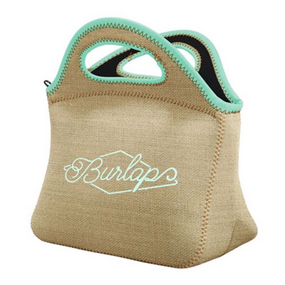 Klutch Burlap Neoprene Lunch Bag