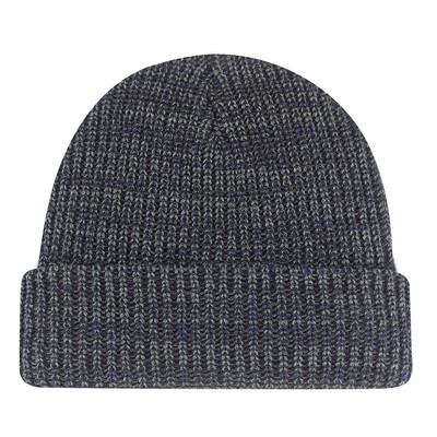 Chunky Waffle Knit Cuff Hat (2 Tone)