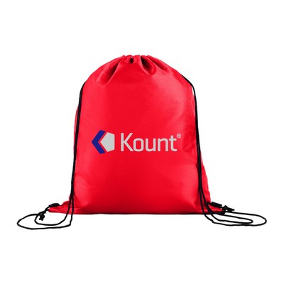 210D Heavy Duty Drawstring Tote Bag - Red