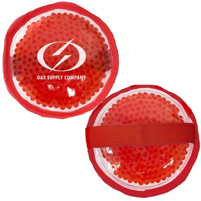 Cloth Round Red Hot/Cold Pack w/Gel Beads