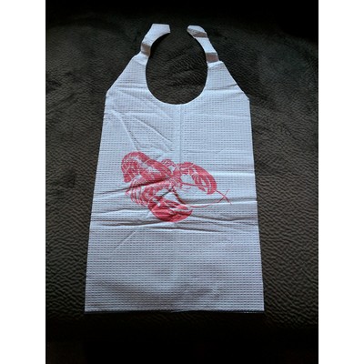 Adult Disposable Cellulose Poly LOBSTER Bibs w/Ties (Pack of 25)