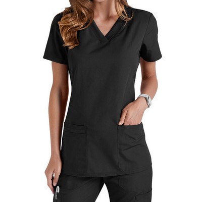 Cherokee Women's V-neck Knit Panel Scrub Top