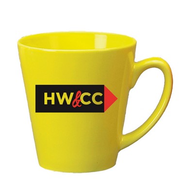 12 Oz. Vitrified Funnel Mug -Lemon Yellow