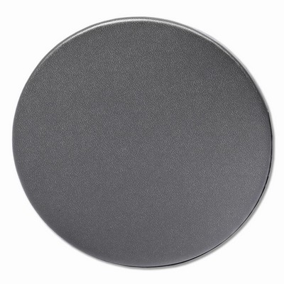 4" Classic Gray Leatherette Round Coaster