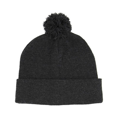 Pom Beanie W/Cuff