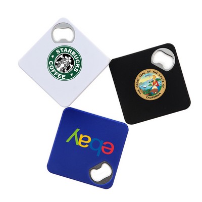 ValuePlus Square Coaster and Bottle Opener (Black)