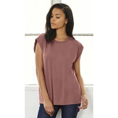 Bella+Canvas® Women's Flowy Muscle Tee w/Rolled Cuff