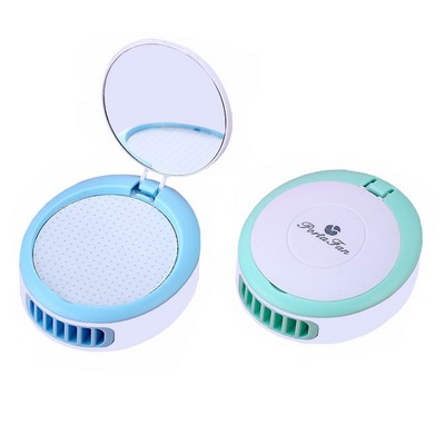 Mini Palm USB Charging Fan with Mirror