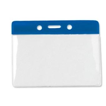 Vinyl Horizontal Top Load Badge Holder(3.69"x 3.25")(Blue)