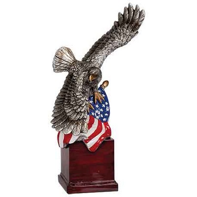 Eagle and Flag on Resin Base