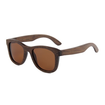 Bamboo Sunglasses - Brown Polarized Lenses - Brown Bamboo Frames