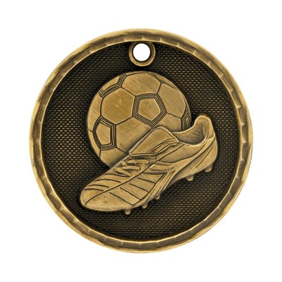 2" 3D Soccer Medal