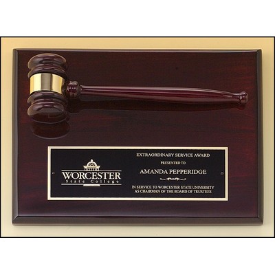 Airflyte® Rosewood Stained Piano Finish Gavel Plaque (9"x 12")