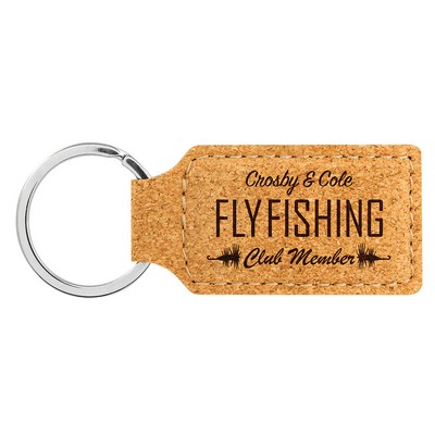 Cork Rectangle Keychain