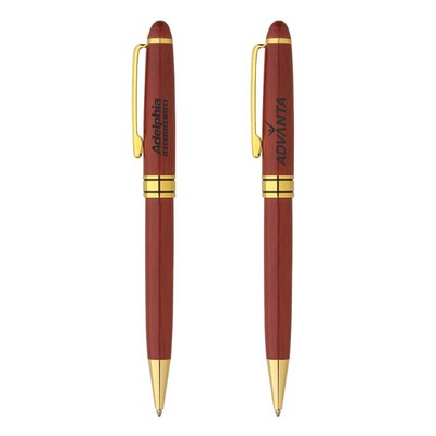 The Milano Blanc Rosewood Ballpoint Pen