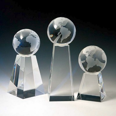 World Tower Optical Crystal Award/Trophy 6"H